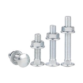 M6 Coach Bolts, M6 x 40mm Carriage Bolts with Flange Hexagon Nuts, Zinc Plated Coach Screws, Corrosion-Resistant Fasteners For Wood, Metal, Pack of 25