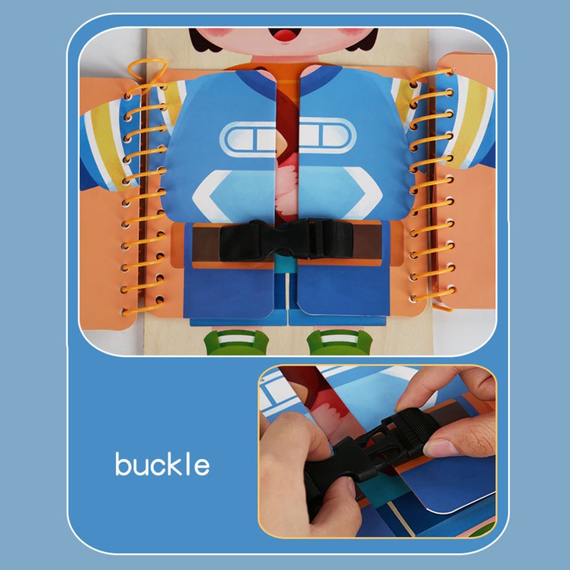 Learning to Dress Board Wooden Early Learning Basic Life Skills