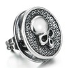 Skull Stud Earrings, Mens Women Biker Vintage Circle Earrings in