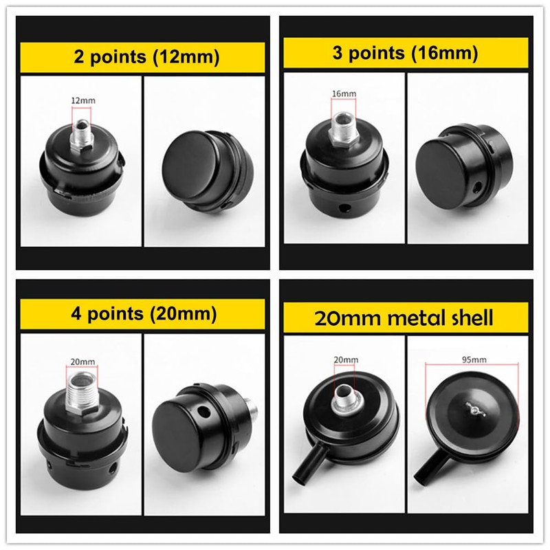 12mm Air Compressor Spare Parts Metal Air Compressor Intake Filter