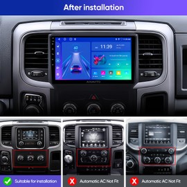 for Dodge Ram 1500 2500 3500 Radio 2013-2018 Manual AC | Android Auto & Wireless CarPlay | Plug & Play Steering Wheel Control | 5G Wi-Fi/Bluetooth 5.0 | GPS Navigation (for Dodge Ram-HC)