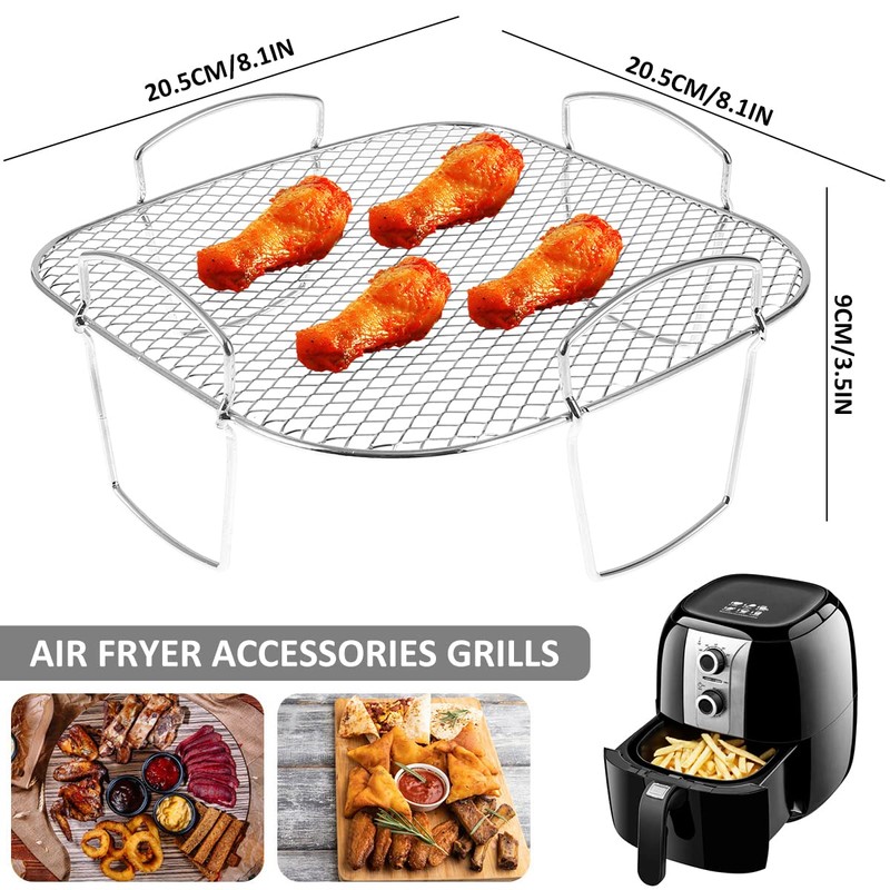 Air Fryer Rack Grilling Rack Stainless Steel Dehydrator Rack Multi-Purpose