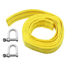 Alnicov 5 Meter High Strength Tow Rope Strap, with Two Safety D-ring Hooks, Winch Rope for Recovery Tow