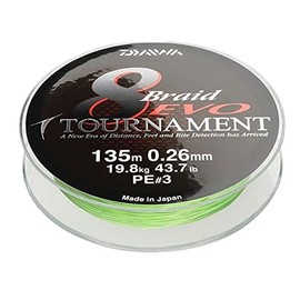 Daiwa Tournament 8 Braid EVO 0.16mm, 12,2kg/26,8lbs 135m chartreuse