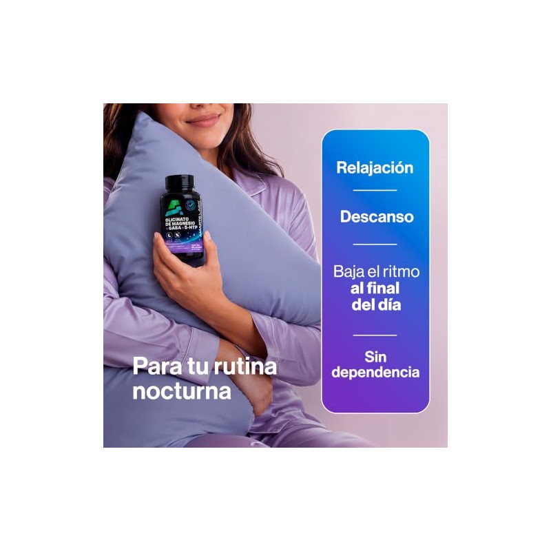 Amarte Labs Glicinato de Magnesio Fórmula Nocturna, 60 Cápsulas