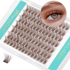 Obeyalash Wimpern Cluster Braun D Curl 12mm 84pcs Individuelle Braune Wimpern Extensions Natürlich Wimpernverlängerung Lashes Cluster DIY zu Hause (SNR013-Brown-12mm)