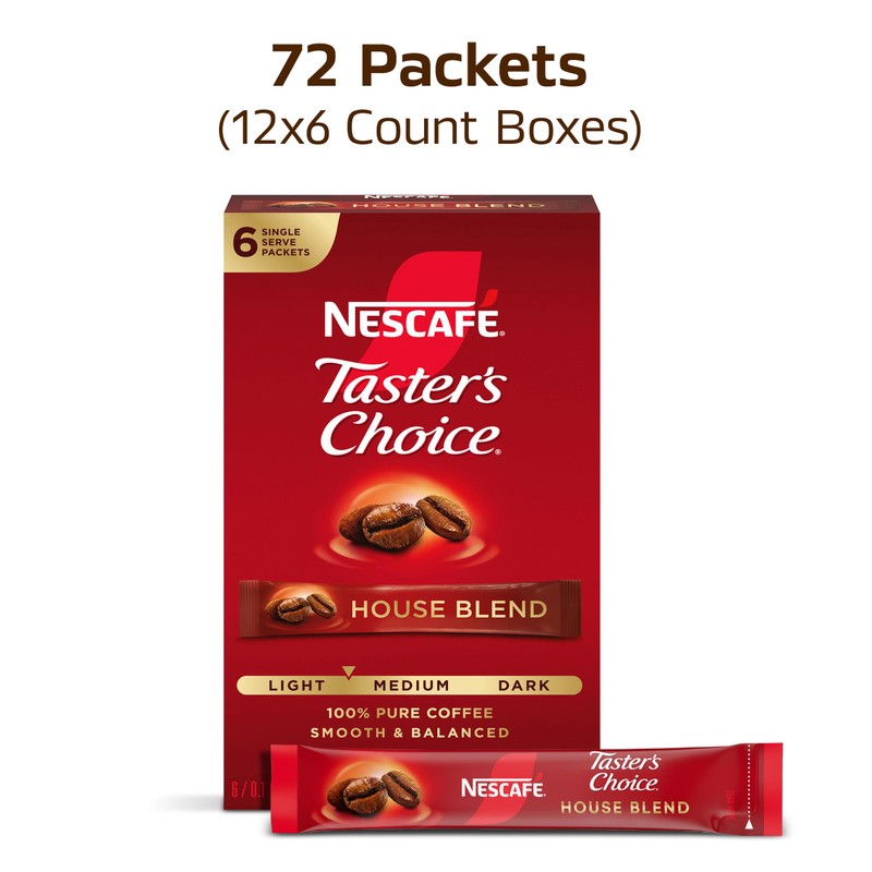 NESCAFÉ Taster's Choice, Instant Coffee Packets, Light Medium Roast Coffee,