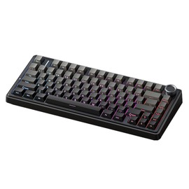 MOLGRIA x Aula F75 Gaming Keyboard, Triple Mode Connected 75% Mechanical Keyboard with South-Facing RGB Backlit Shine-Through Hot Swappable Keycaps and Knob(Black Gradient)