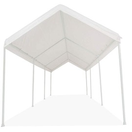 Impact 10' x 20' Portable Carport Garage Canopy, Outdoor Party Tent with 8 Dressed Legs, White
