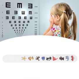 Eye Chart, Fixation Stick Vision Tester, Waterproof Coating Thicken, Clear Colorful Animal Patterns, Kids Vision Optometry Test Card(No. 1)