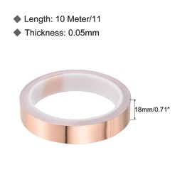 PATIKIL Copper Tape 0.71 Inch x 11 Yards 0.05 Thick Copper Foil Tape Single Sided Conductive Adhesive EMI Shielding for Electronics, Circuits, Grounding