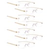 LUR READING GLASSES 7 pack Small Lens Rimless Readers (Yellow