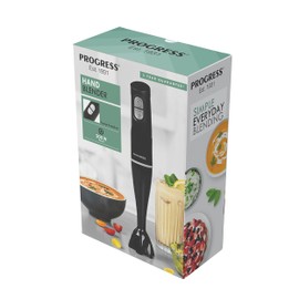 Progress EK6215 Hand Blender – Turbo Function, Stainless Steel Blade, Detachable Design, Easy Clean, Compact, Lightweight, One Button Operation, Soups, Sauces, Baby Food Blender, 200 W, Black