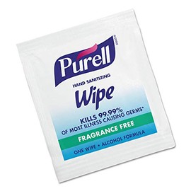 PURELL Premoistened Sanitizing Hand Wipes, Individually Wrapped, 5 x 7, 1000/Box