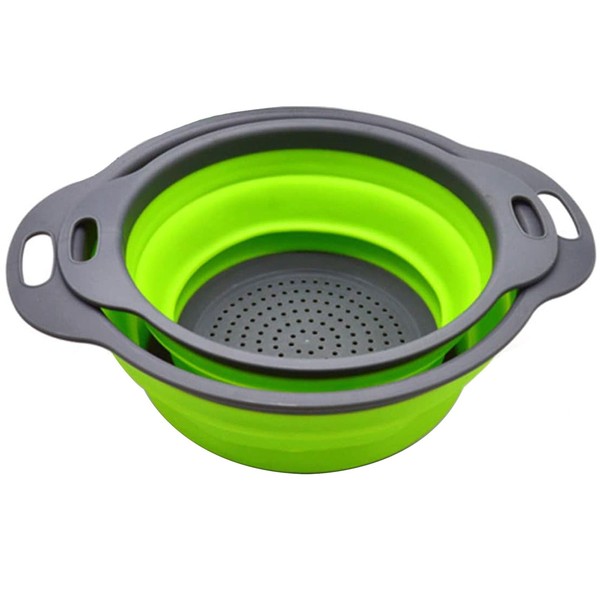 Collapsible Colander, Set of 2 Pcs Collapsible Strainer, Space-Saving Kitchen