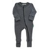 PARADE Organic Snuggle Soft Melange '2-Way' Zipper Romper Charcoal Melange