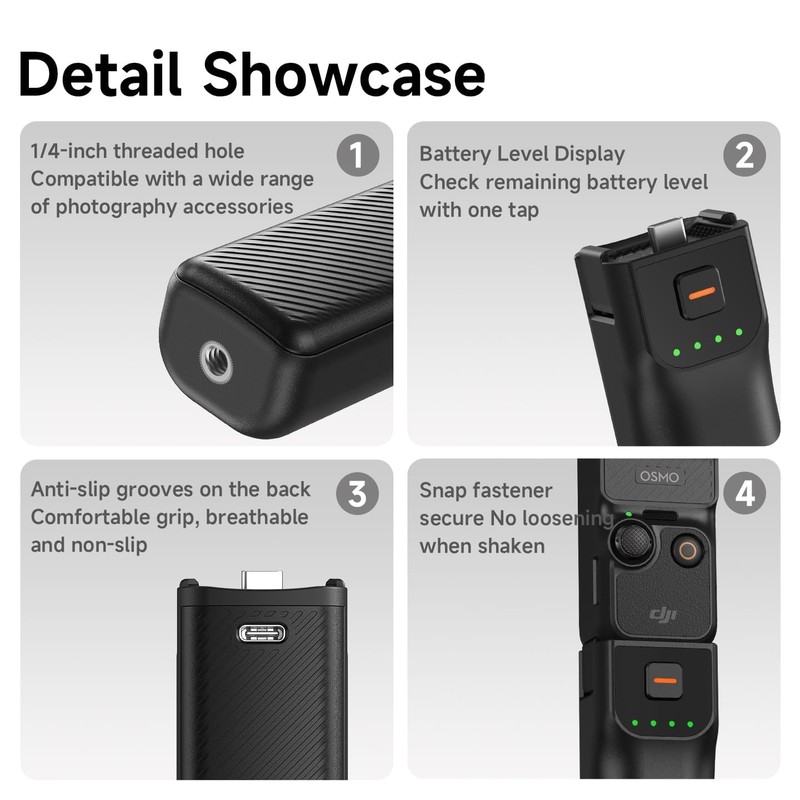 LKTOP Pocket 3 Battery Handle+Tripods Combo for DJI Osmo Pocket