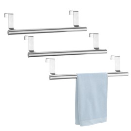 RETON Stainless Steel Towel Rack 23cm Kitchen Towel Holder with Anti-Slip Pads No Drilling Silver 3 Pack