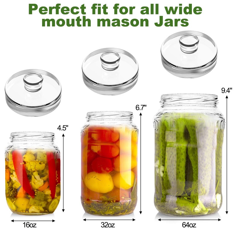 Jucoan 9 Pack Glass Fermentation Weights with Easy Grip Handle,