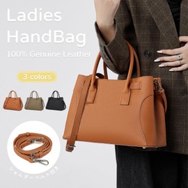 MFFOR Women's High Quality Genuine Leather Shoulder Bag with Bottom Rivet, Large Capacity, Business Bag, Shoulder Bag, Handheld, High Visibility, Office, Work, Simple, Casual, Stylish, Popular, Black