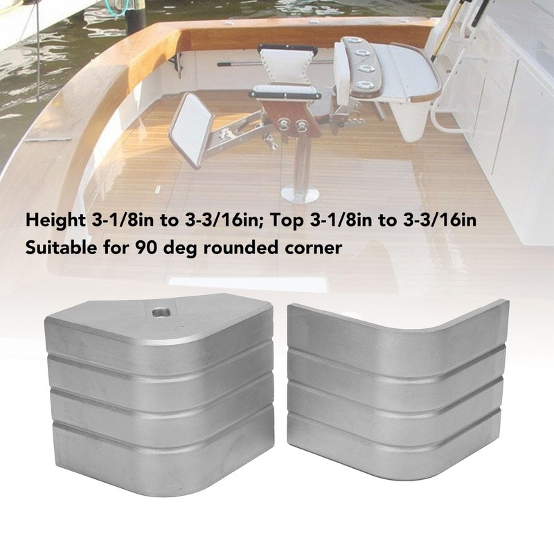 2 Pack Pontoon Boat Corner Caps, Aluminum Pontoon Corner Cap