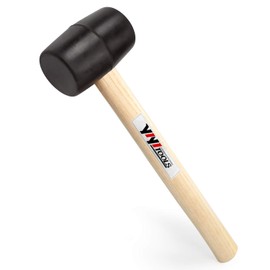 YIYITOOLS YY-2-005 Rubber Mallet Hammer With Wood Handle–8-oz, black