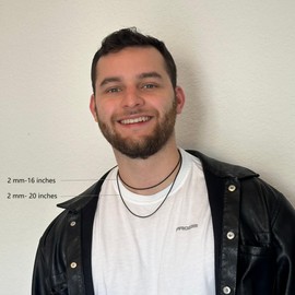 Bowisheet 3MM Black Square Rolo Chain Stainless Steel Round Box Chain Necklace Men Women Jewelry