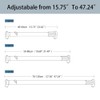 Hershii Expandable Window Shower Curtain Tension Rod Oval Head Clothes