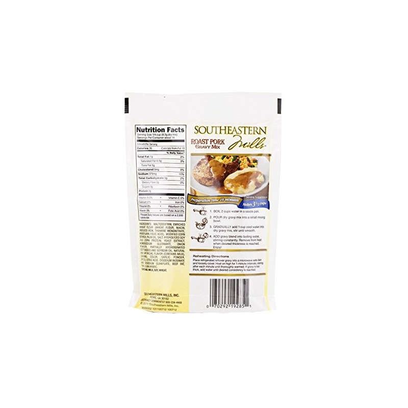 Southeastern Mills Roast Pork Gravy Mix, 4.2 Oz. Package (Pack