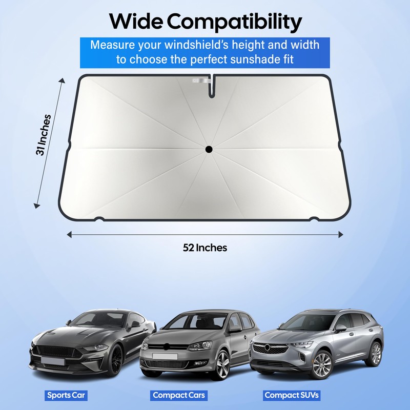 EcoNour Windshield Umbrella Sun Shade for Car | Foldable Car