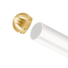 Stainless Steel Foot Rail Tubing End Caps for 2" OD Handrail Tubings (Satin Golden Finish, Domed End Caps (For 2"OD Tube))
