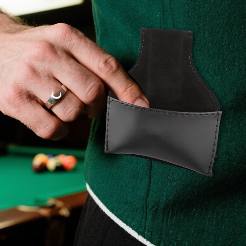 TRHDFW Snooker Chalk Holder, Billiards Cue Chalk Holder, Black PU