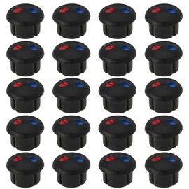 eMagTech 20pcs Faucet Indicators Handle Hot and Cold Water Signs Red and Blue Labels Kitchen Bathroom Sinks Faucets Cover Signs Suitable for 6.7mm Water Faucet Holes (Black)