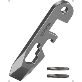 Prybar-Heavy Duty Keychain Prybar EDC Pry Bar for Every Day Carry Small Titanium Key Chain Multitool Prybar for Keys,Bottle Opener and Box Cutter, Keychain EDC Tool,Cell phone stand portable