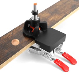 QWORK® 35mm Hinge Jig, Aluminum Alloy, Woodworking Dowel Jig, Cabinet Door Hinge Drill Guide Locator