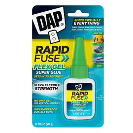 DAP RapidFuse Flex Gel Super Glue, Clear, 0.7 oz (7079800163)