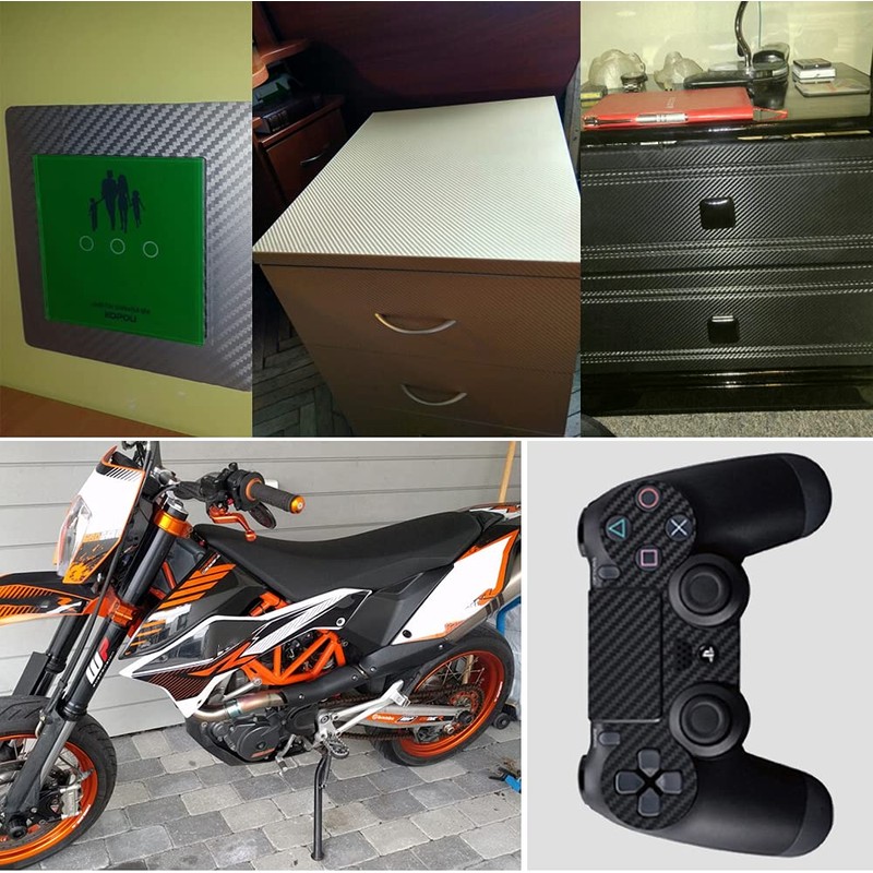 NewL 5cm x 900cm Black Carbon Fiber Air Release 3D