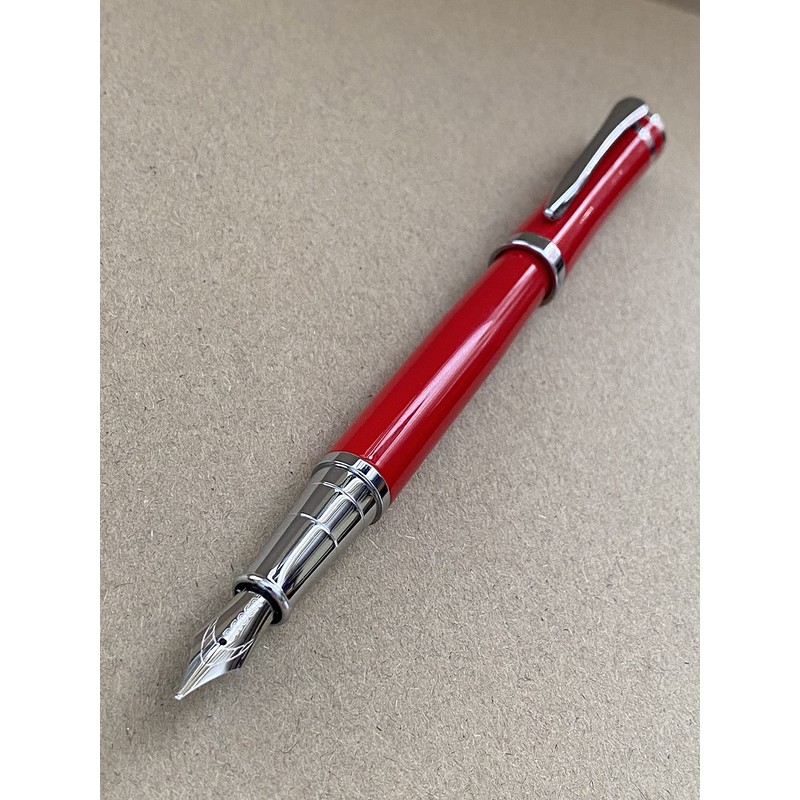 Rhapsody Luxury 3035 Executive Steel Fountain Pen in RED Ink