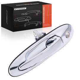 A-Premium Front Left Driver Side Exterior Door Handle with Keyhole Compatible with Lincoln Town Car 1998 1999 2000 2001 2002, Chrome, Replace# F8VZ5422405AA, XW1Z5422405AA