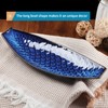 Sanbege 16" Large Ceramic Decorative Tray, Long Boat Shaped Centerpiece