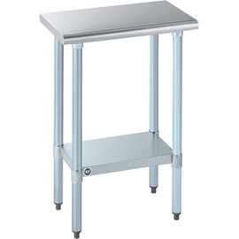 ROCKPOINT Stainless Steel Table for Prep & Work 30x36 Inches, NSF Metal Commercial Kitchen Heavy Duty Table with Adjustable Under Shelf and Table Foot for Restaurant, Home and Hotel