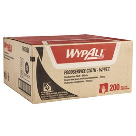 WypAll Critical Clean Foodservice Cloths (06053), Quarterfold, White, 1 Box, 200 Sheets