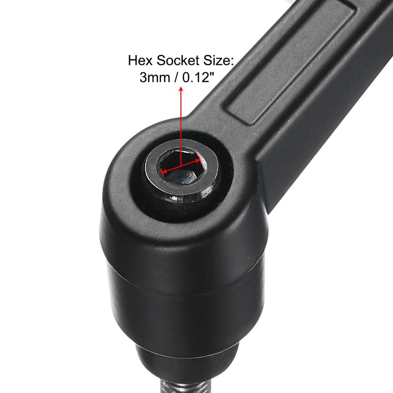 sourcing map 2pcs Adjustable Clamping Lever Handle M5 x 15mm