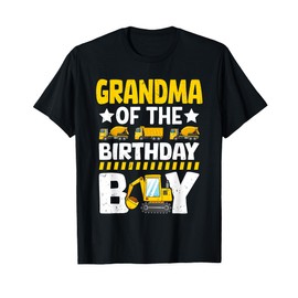 Grandma Of Birthday Boy Construction Theme Party Matching T-Shirt