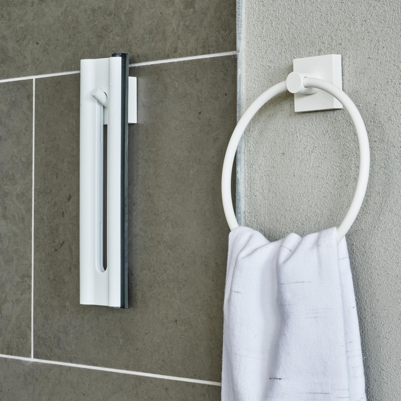 SMEDBO Bathroom Accessory White Shower Squeegee with Replaceable Blade