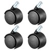 YOKIVE 4 Pcs Nylon Caster, Swivel Twin Wheel Threaded Stem