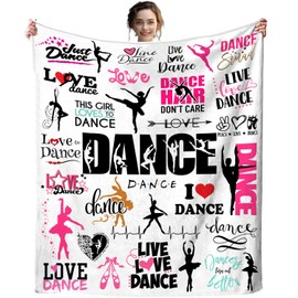 Dance Blanket Dance Gifts for Girls Women Soft Cozy Flannel Dancer Throw Blanket Bedding Gifts for Dance Lovers Girls Women Teachers 50"X40"