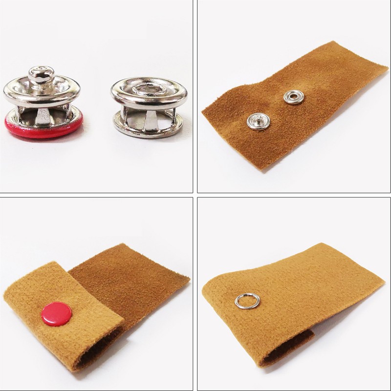 100 Set Snap Button Colorful Brass Prong Press Stud Sewing