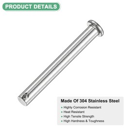 M METERXITY 10-Pack Single Hole Clevis Pins, M8 x 80mm 304 Stainless Steel Flat Head Clevis Pins for Mechanical Linkage/Trucks/Lawn Mower, Link Hinge Pin Reusable