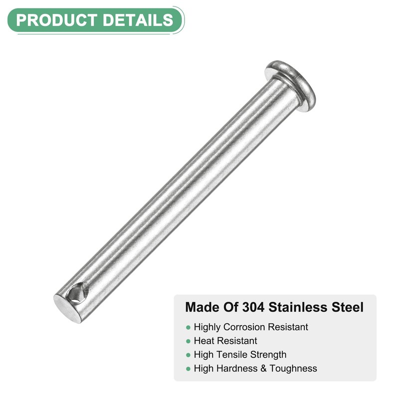 M METERXITY 10-Pack Single Hole Clevis Pins, M8 x 80mm